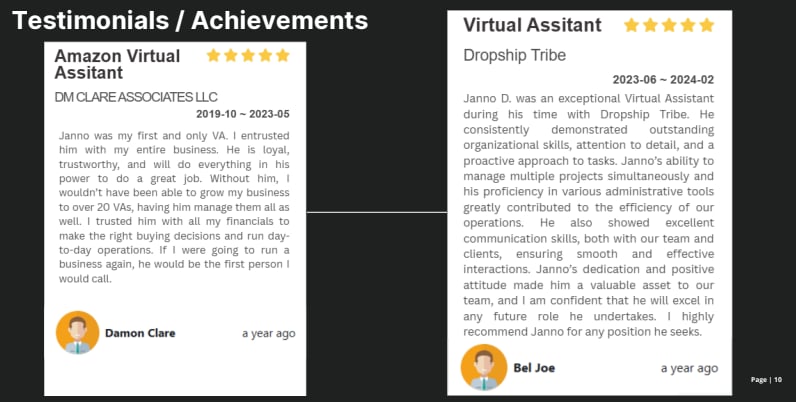 Client Testimonial Screenshot 1